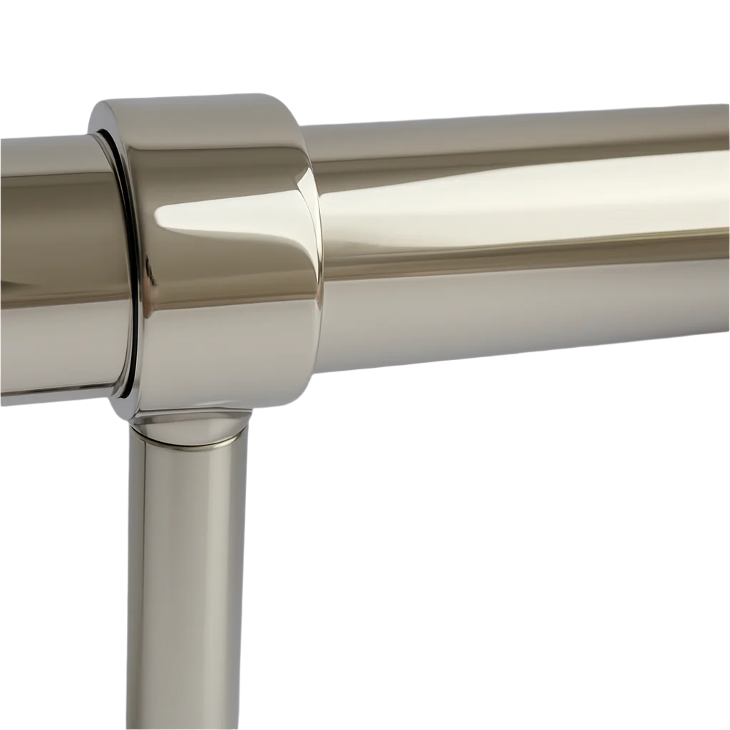 Round Brass Rail - Polished Nickel