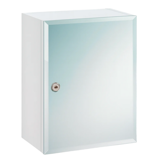 White Cabinet Locking Door