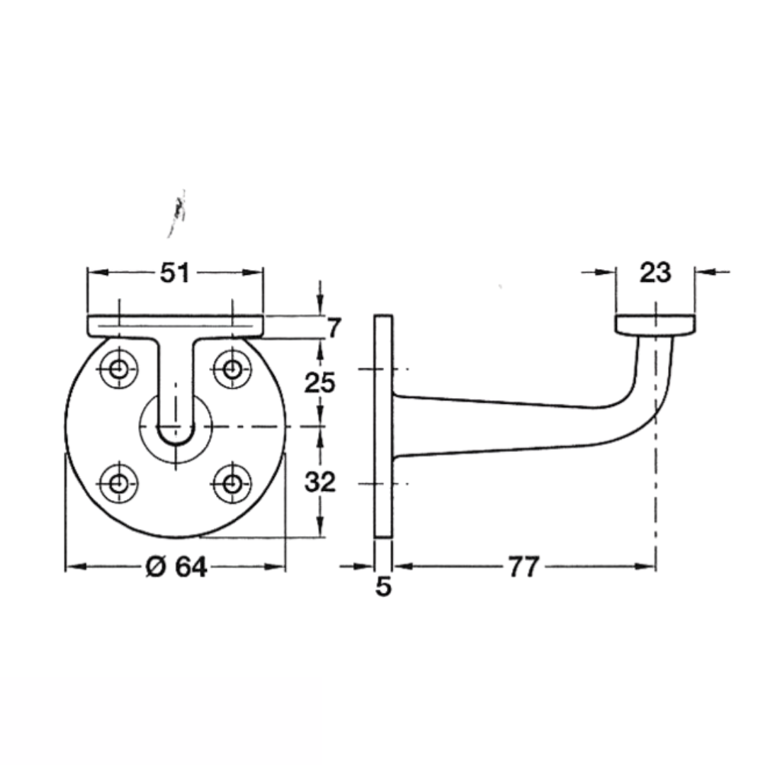 Flat/Curved Bannister Bracket