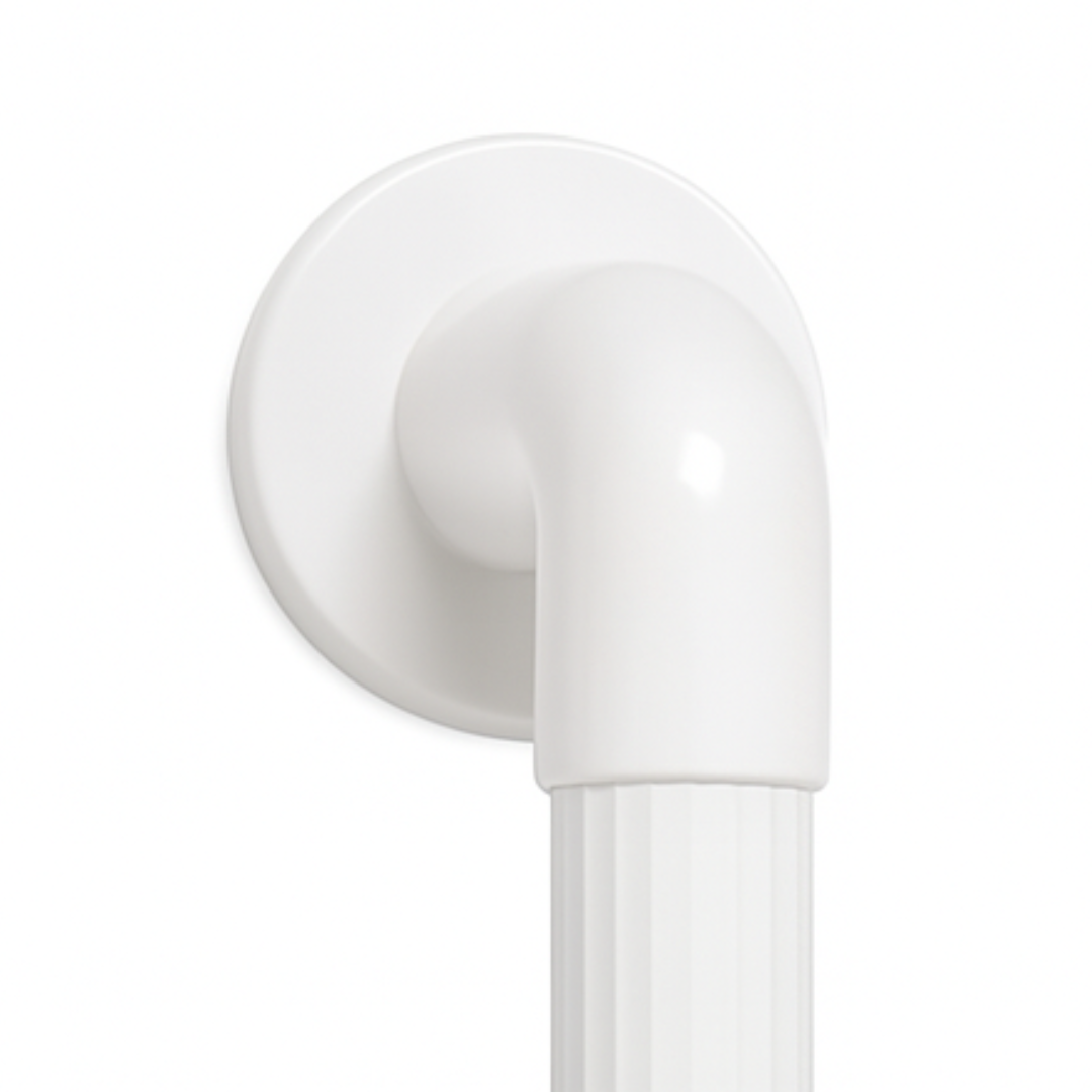 White Plastic Fluted Grab Rail
