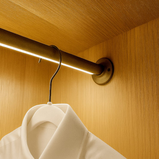25mm Round LED Wardrobe Rail