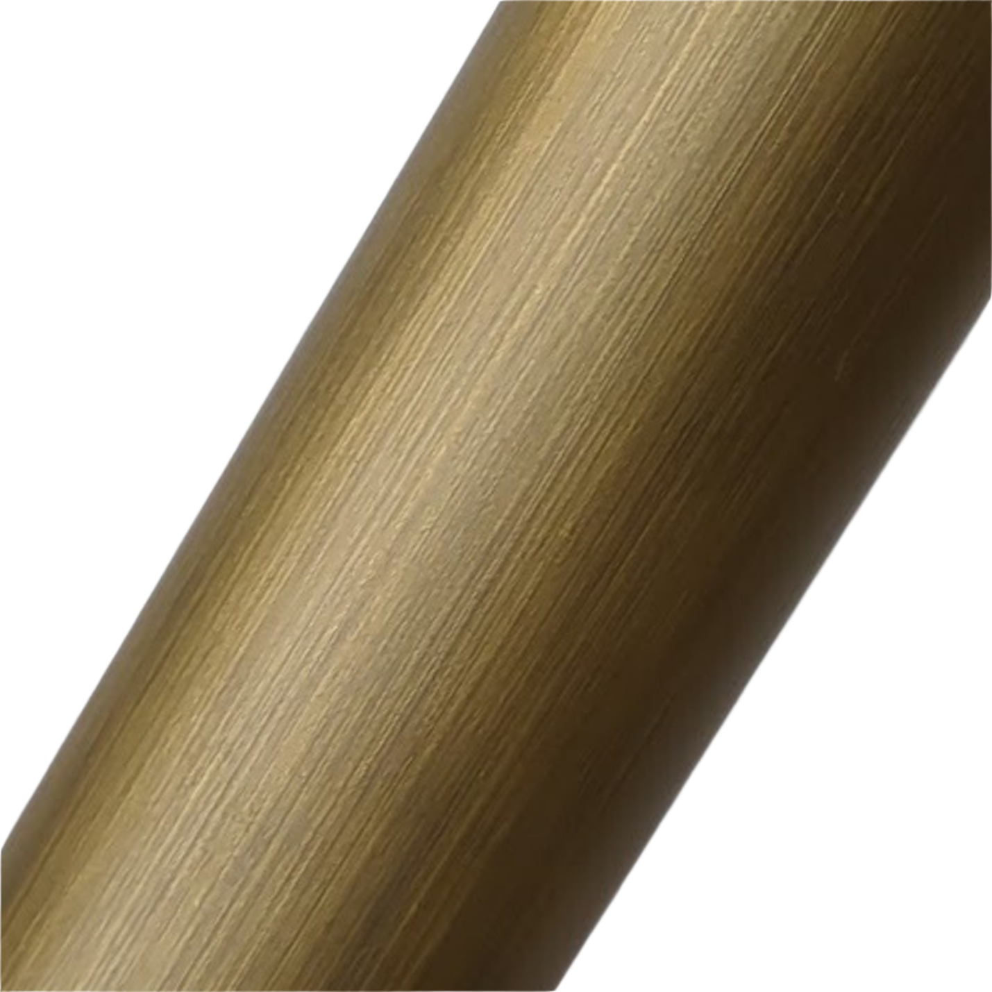 Antique brass finished rail on white background