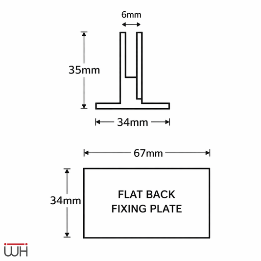 Flat Back 6mm Glass Clip