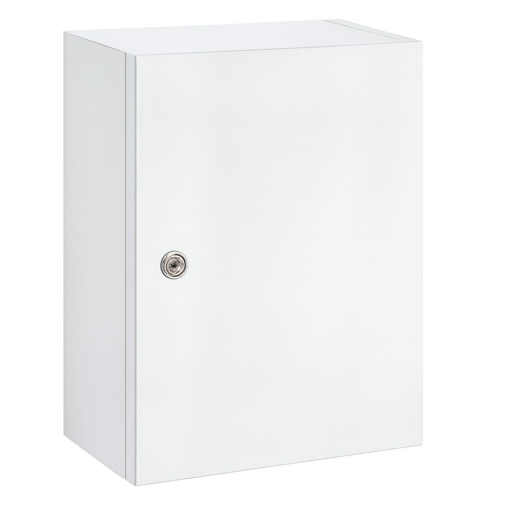 White Cabinet Locking Door