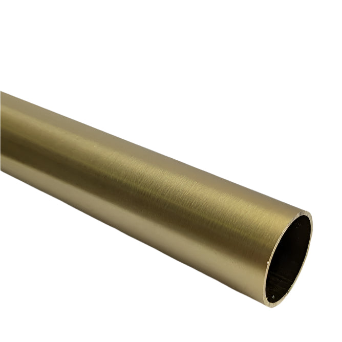 Gold metal tube on a white background