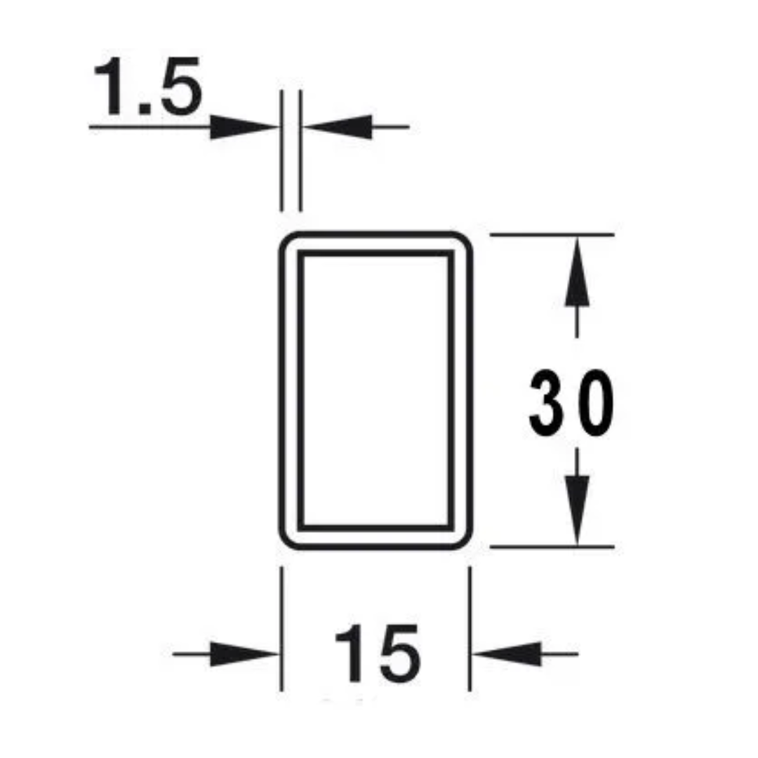 30x15mm Rectangular Rail