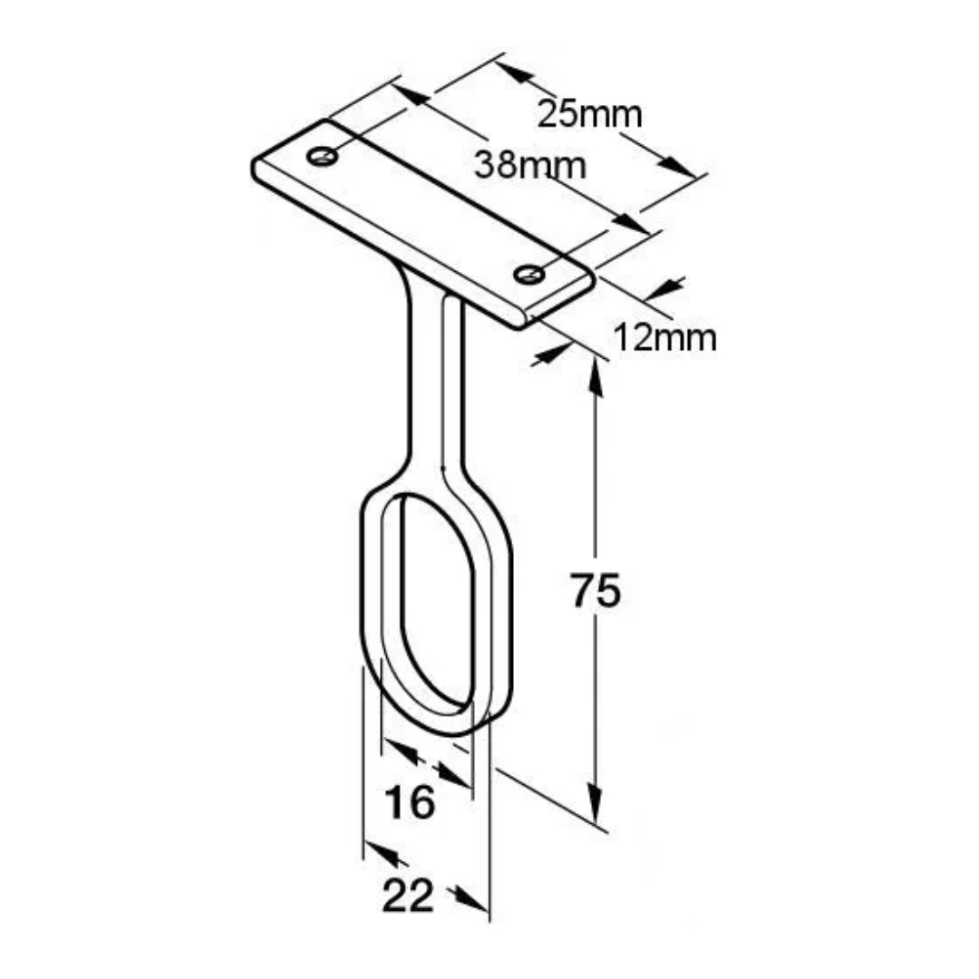 30x15mm Oval Centre Bracket for LED Rail