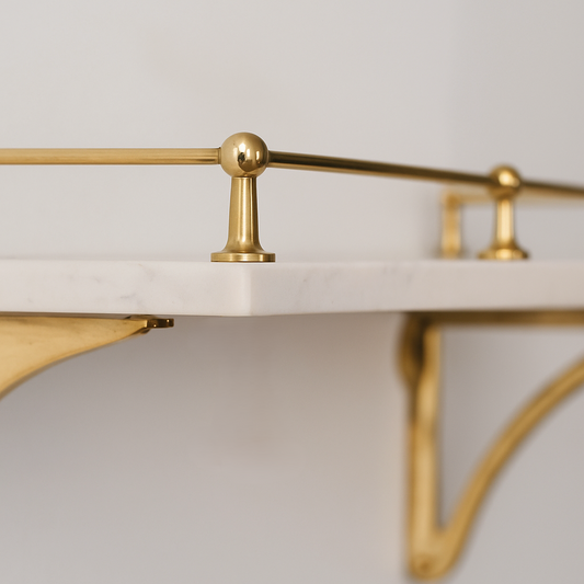 6mm Solid Brass Gallery Shelf Rail Bracket