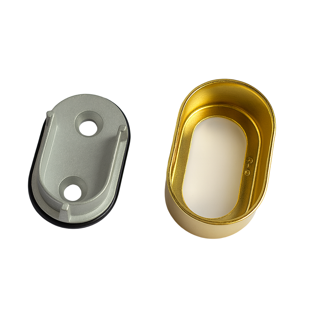 Two part oval socket, on a white background