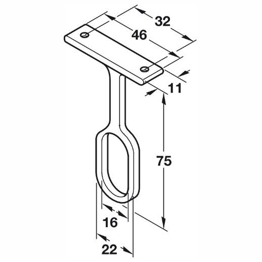 30x15mm Oval Centre Bracket