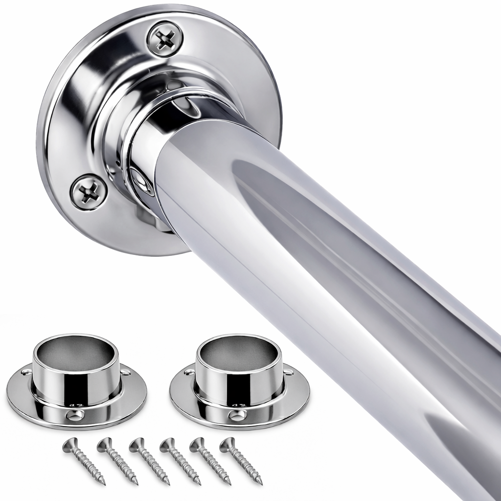 25mm Round Plated Steel Rail Kit - Cut to Size
