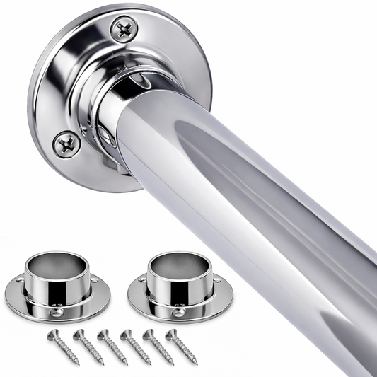 19mm Round Plated Steel Rail Kit - Cut to Size