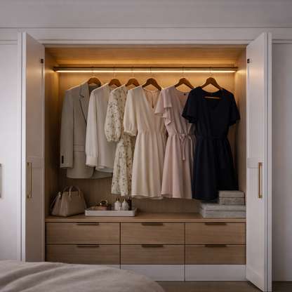 25mm Round LED Wardrobe Rail