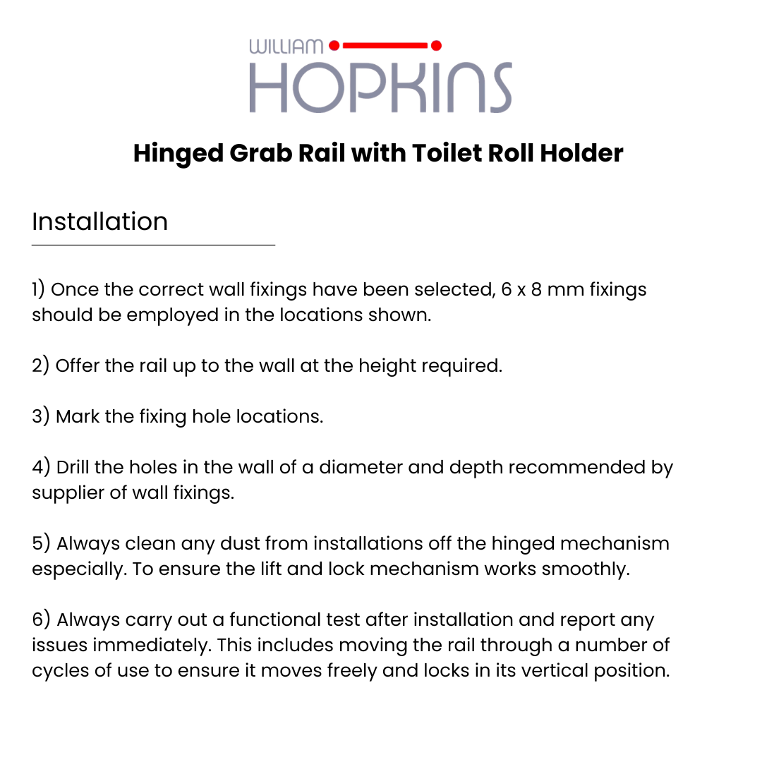 800mm Hinged Grab Rail