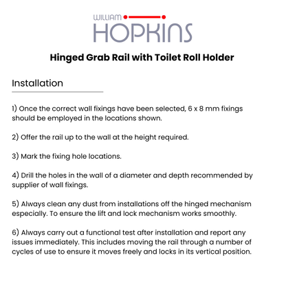800mm Hinged Grab Rail