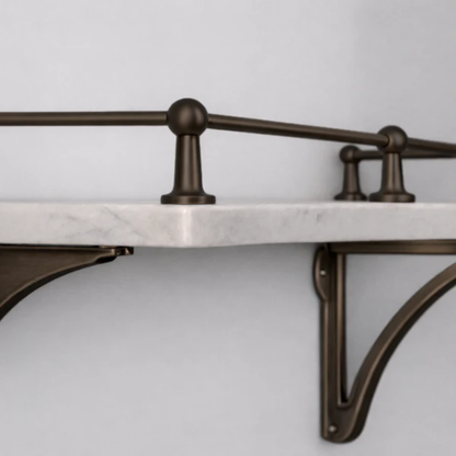 6mm Solid Brass Gallery Shelf Rail Bracket