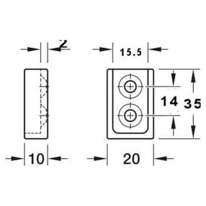 30x15mm Rectangular Socket