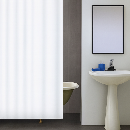 White Polyester Shower Curtain