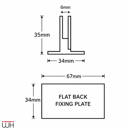 Flat Back 6mm Glass Clip