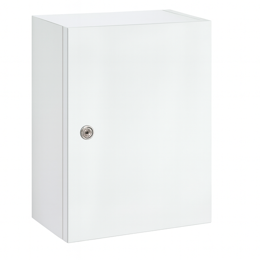 White Cabinet Locking Door