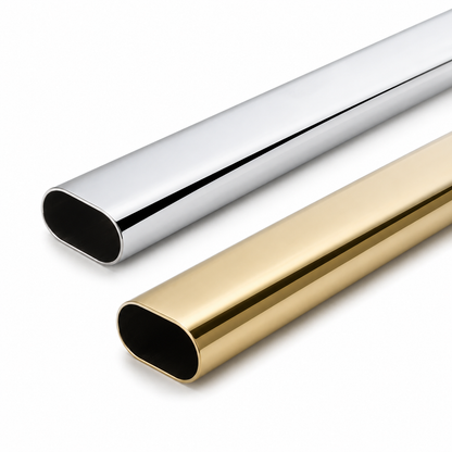 30x15mm Oval Steel Wardrobe Rail Tube