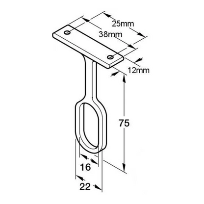 30x15mm Oval Centre Bracket for LED Rail